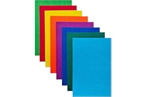 Jtnohx Tessuto Feltro Rigido Colore, 2 mm Fogli di Feltro per L'artigianato, 8 Pezzi 20x30 cm Tessuto Quadrato per Progetti Cucito(Serie Colore Arcobaleno)