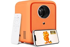 【Auto Focus/Keystone】Proiettore 4K Supporta, Heyup 10000L Videoproiettore 1080P Nativo 5G WiFi and Bluetooth, Mini Proiettore Portatile Home Cinema per Phone/iOS/Android/TV Stick/HDMI/USB, arancione