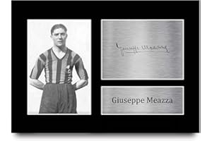 HWC Trading Foto de autógrafo de Giuseppe Meazza Inter Milan Gifts impreso para aficionados y aficionados al fútbol