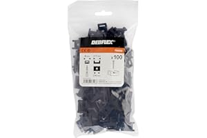 Debflex | Collier Électricien à Embase | Attache de Câble | Serre Câble Plastique | 100 Embases Simples Noires Pour Collier Largeur 9mm | 706556