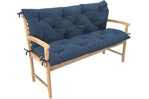 chilly pilley Bench Cushion Relax Pallet Cushion With Backrest Garden Swing Cushion With Seams Quilted Garden Cushion Garden Cushion Seat Cushion Porch Swing (100x50x50 Blue)