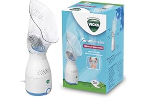Vicks Sinus Inhaler - Suitable during Coughs, Colds or Blocked Noses - Adjustable Steam Control - Automatic Shut Off - Essential Oil Pads Included - VH200