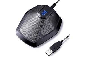 TONOR USB Conference Microphone, Omnidirectional Boundary Condenser PC Microphones for Conference Meeting Plug & Play with Mute Buttom Compatible with Mac OS X and Windows