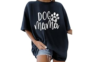 Lonya T Shirt Femme Col Rond Tops Été Manches Courtes Imprimé De Lettres Élégant Casual Loose Tee Shirt Haut à Manches Courtes Mode Hauts Confortables Coton Tee Shirt Oversize