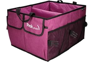 PMK GRUPO - Organizador Maletero Coche | Caja almacenamiento gran capacidad plegable impermeable Coche, SUV, Camper - Color Burdeos