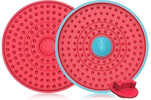 RUCACIO 2 PCS Lick Mats for Dogs, Dog Licking Mat, Puppy Lick Mat, Slow Feeder Licking Paste for Peanut Butter Wet Food, Pet Crate Training Bathing Soothing Calming Treat Dispenser Pad Indoor Outdoor Use