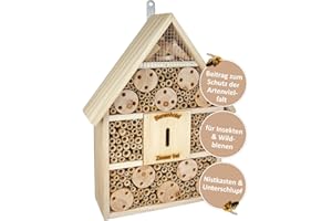 CULT at home Insektenhotel und Nistkasten Höhe 38 cm - Schmetterlingshaus Marienkäferhotel Bienenhotel aus Holz
