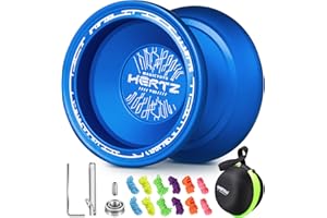 SHUNGRU Yoyo Professional Y03-Hertz Blue, Unresponsive Yoyo for Adult Advanced, Metal Yoyo Ball to Play More Complex Yoyo Tricks with Long Spin Time, Extra 12 Yoyo String, Yoyo Bag, Yoyo Bearing Tool