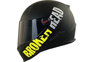 Broken Head BeProud neon gelb Ltd. - Motorradhelm inkl. schwarzem Visier - schwarz-matt