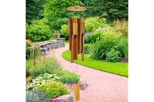 ASTARIN Bamboo Wind Chimes Outdoor,Wooden Wind Chimes with Melody Deep Tone,30" Classic Zen Garden Windchime for Relaxation, Grace.Home Décor for Patio, Garden or Indoor