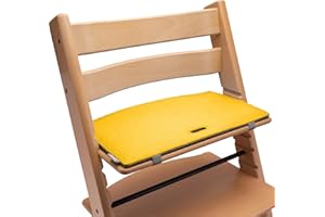 Seat Cushion High Chair Compatible with Stokke Tripp Trapp High Chair (Yellow/Grey) Seat Cushion Seat Cushion Chair Cushion Pad Felt - Accessories for Children's Chair Wooden Stair High Chair Mahona