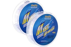 KOLZEMV Lot de 2 bandes de fil de pêche transparent de 100 m, fil de pêche, fil en nylon, transparent, indéchirable, extra solide, (8.0 type 0,45 mm/100 m)