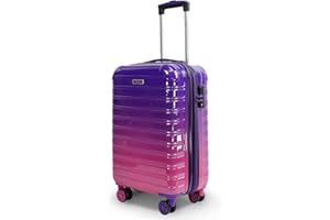 Blade Erweiterbares Handgepäck - Hartschalen Koffer Trolley - Leichter Reisekoffer Handgepäck aus ABS+PC mit TSA Schloss - 4 Spinner Räder Koffer- Rollkoffer (Lila-M)
