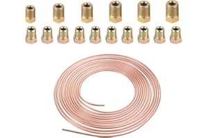 VOSAREA 3/16 inch Car Brake Line Copper Plated Liquid Fuel Gas Cable with 16 PCS Screws - 25 inch Long