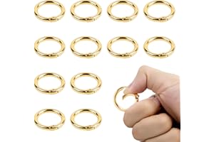 SCROLIEY 12 Pezzi Scatto Molla Rotonda, Moschettoni per Manici Borse a Uncinetto, 27mm Moschettone per Borse, Adatto All'uso Come Anelli per Borse, Moschettoni per Artigianato e Accessori Borsa (oro)