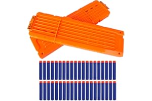 LVHERO 2 Stück Nerf N Strike Blaster Kompatibler 18er Clip Magazine Schnell Nachladen Clip mit 40 Stück 7,2cm Pfeile Dart Bullets