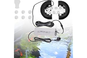 Kensbro 6Kopf Nebelmacher Ultraschall, 250W Ultraschall Nebler, Ultraschall Nebelgerätfür 6L/H, Wasserdichtem Netzteil Schweres Nebelgerät Innenhof für Gartenbau Hochzeiten Halloween(5 Meter)