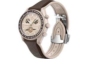 REBANDACE Cinturino per orologio Omega x Swatch MoonSwatch da 20 mm, cinturino pieghevole con fibbia compatibile con Omega X, Swatch Moonswatch Speedmaster, curvo senza spazi vuoti, cinturino di