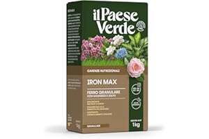 Il Paese Verde Iron Max - Solfato Di Ferro Granulare Antimuschio Per Prato E Rinverdente Per Piante Con Azione Acidificante Terreno, Concime Prato Granulare Ricco Di Ferro, Magnesio E Zolfo - 1KG