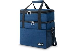 Viedouce Borsa Termica Pranzo 30L, Espandibile Borsa Frigo Isotermica per Uomo Donna, Doppi Scomparti Impermeabile Borsa Termica Grande con Tracolla & Apri Birra per Esterni/Campeggio/Viaggi