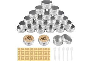 Aluminium Leer Döschen, 24 stycken tomma aluminiumburkar | 5 ml deglar, runda metallburkar, skruvburkar, provbehållare, tomma burkar, resekrämburkar för kräm, ljussalvor