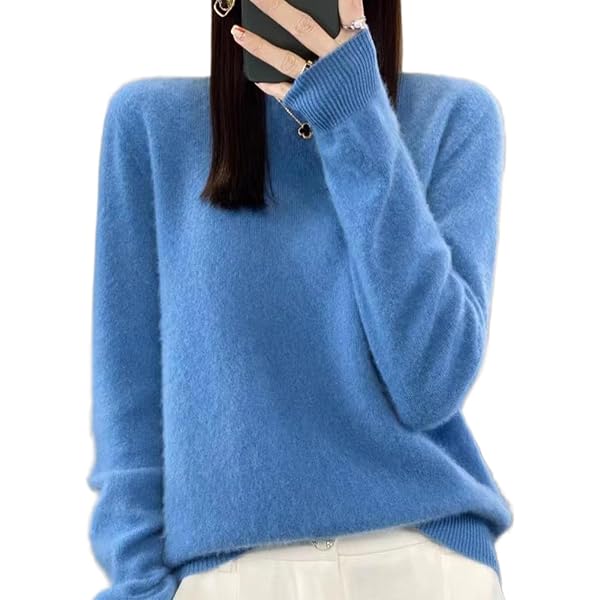 Pull Femme Oversize Col Rond - Laine Douce Pour Automne/hiver, Ample Et Confortable, Couleur Unie