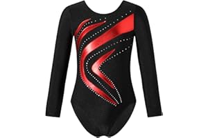 YiZYiF Ragazze Ginnastica Leotards Body Artistica Bambina Maniche Lunghe Completo Sportivo Body da Balletto Costume da Ballo Dancewear