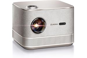 ‎AURZEN AURZEN Boom 3 Projector with Official NetfIix 3D DoIby Audio, 4K Auto Focus/Trapezoidal Correction, HDR 10 60Hz WiFi6 Bluetooth, 1080P Full HD, Video LED Smart Projector Outdoor Gold