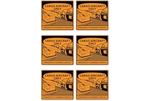 HAVATI Pegatinas: 55 x 60 mm, 6 unidades – Identificación para envíos – Matrícula de transporte – Cargo Aircraft Only – Forbidden in passenger aircraft – ICAO – ADR/GHS/DGR/UN mercancía peligrosa