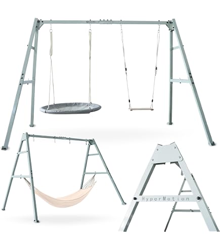 AIYAPLAY Balançoire 5 en 1 pour enfant avec toboggan, hauteur réglable, balançoire nid d'oiseau, balançoire à sangle, patins, balançoire debout jusqu'à 350 kg, pour 3 à 8 ans, 382 x 196 x