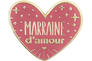 Manahia Pin's émaillé Cadeau Marraine - Marraine d'amour - Avec Cartonnette Kraft - Bijoux - Annonce Baptême - Demande Future Marraine - Badge, Broche Marraine