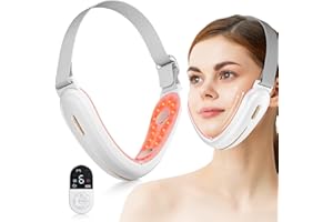 ANLAN Papada Lifting V-Face, EMS Masajeador Facial Shapping con Caliente, Lifting y Reafirmante con Fototerapia Roja y Azul, 6 Modos, Tipo-C (Blanca)