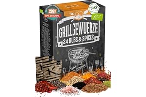 [ BOXILAND ] Kb KRAUTBERGER Calendrier de l'Avent aux épices pour barbecue BIO I Calendrier de Noël 2023 avec 24 spécialités d'épices pour barbecue fines I barbecue Hommes