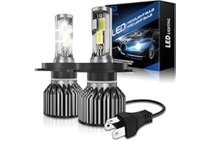 AUXIRACER H4 LED 18000LM, Bombilla LED para coche 6500K, 12V, 50W，2 set