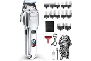 JACK & ROSE Hair Clippers Men,Cordless Hair Clippers with LED Display,Waterproof Clipper for Men Haircut,Barber Clipper,Professional Hair Trimmer Shaver,Grooming Kit
