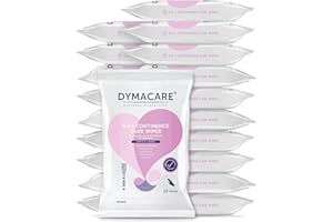 DYMACARE 5 in 1 Continence Care Wipes | Adult Scented Premium Disposable Incontinence Cloths | Skin Cleansing Wipes with Barrier Protection | 22 Packs (550 Wipes in Total)
