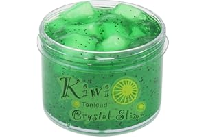 AMTONLEDA Kiwi Green Clear Slime Crystal Putty 70Z Soft Premade Crunchy Clear Slime for Girls Boys Stress Relief Christmas Toys DIY Art Craft for Kids