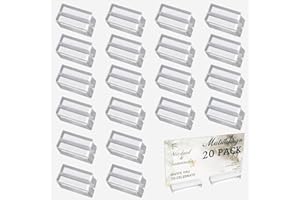 Mutualsign 4 inches Acrylic Stand, 20 Pcs Table Number Holder, Clear Acrylic Sign Holder Place Card Holders for Wedding, Business, Conference(Clear- 4"-20pack)