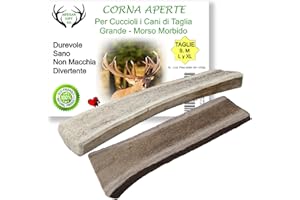 ARTISAN GIFT CO Os Corni di Cervo Aperto per Cuccioli e Cani con un Morso Delicato, peso minimo Confezione 242gr. (XL - 2 pz.)