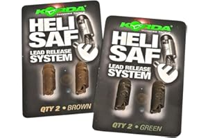 Korda Heli Safe Green - 2 Lead Clips für Helikoptermontage, Einhänger zum Karpfenangeln, Clip für Helicopter Montage auf Karpfen