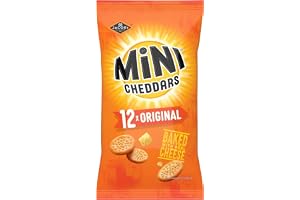 JACOB'S Mini Cheddars Original Crisp Multipack, Baked with Real Cheese, 12 x 23 g Bags Per Pack (Pack of 1)