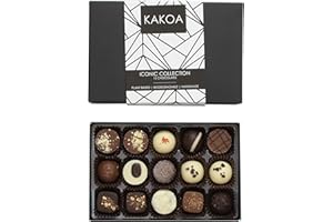 FRIARS Kakoa – Boîte de sélection de chocolat végétalien emblématique – 15 Chocs | Brownie, café, caramel, liqueur | Chocolats de luxe à base de plantes pour occasions spéciales | Cadeaux pour végétaliens,