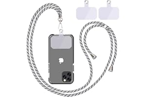 Linkbro Handykette Universal, Handy Lanyard, Universelles Handy um den Hals hängend mit Pad Handy Lanyard, verstellbar und abnehmbar. (1Schwarz-Weiß-Diagonale)