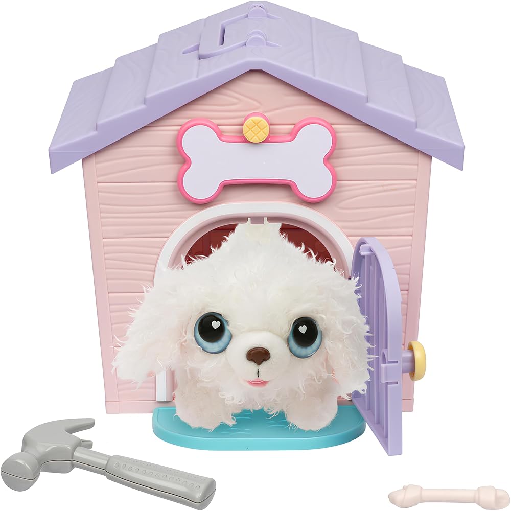 Little Live Pets My Puppy's Home Minis - Pink & Purple Home | Peluş Oyuncak ve Köpek Kulübesi Oyun Seti. Yavru Köpeğinizin Evini Yapın, Yavru Köpeğinize İsim Verin ve Sürpriz! Köpek Görünür! Hangi