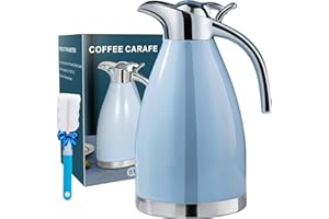 PARACITY Thermo-Kaffeekaraffe, 18/8 Edelstahl, Thermoskanne für heiße Getränke, doppelwandige vakuumisolierte Kaffee-Thermoskanne, 1,4 l Kaffeekaraffen zum Aufbewahren von heißem Kaffee und Tee, mit