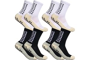 DALAETUS 4 Pares Calcetines de Fútbol, Calcetines Deportivos Antideslizantes, Transpirables Desodorante Calcetines para Fútbol, Baloncesto, Ciclismo, Running, Yoga, Trekking