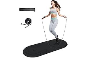 LaiEr Tapis de corde à sauter, tapis d'exercice de fitness, protection des genoux, absorption des chocs, tapis de corde à sauter, antidérapant, pour la maison et la salle de sport (140 x 62 x 8 mm)