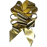 BOLIS 25 Pezzi Fiocco Coccarda Oro Metallizzato Reflex 120 mm autotirante