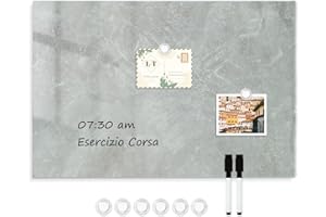 DOLLAR BOSS Lavagna magnetica, lavagna magnetica 50 x 70 cm per la parete, Memoboard lavagna magnetica stampata con 6 magneti, 2 penne