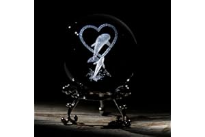 vskikris 3D Crystal Ball with Dolphins Figurines Glass Balls with Stand 3D Crystal Sphere Paperweight Gifts